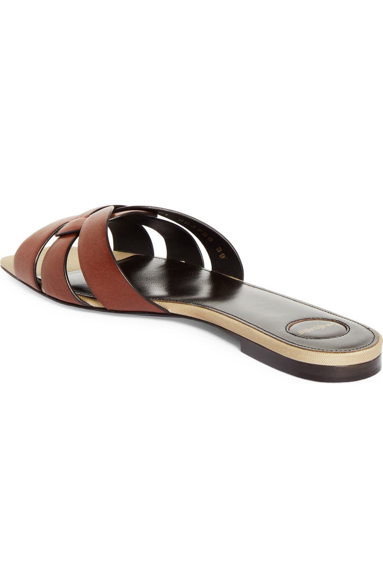 Saint Laurent Tribute Slide Sandal, Alternate, color, Burgundy