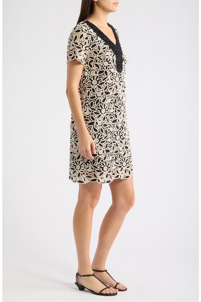 Charla Embroidered Dress, Alternate, color, COCONUT BLUSHING BLOOMS