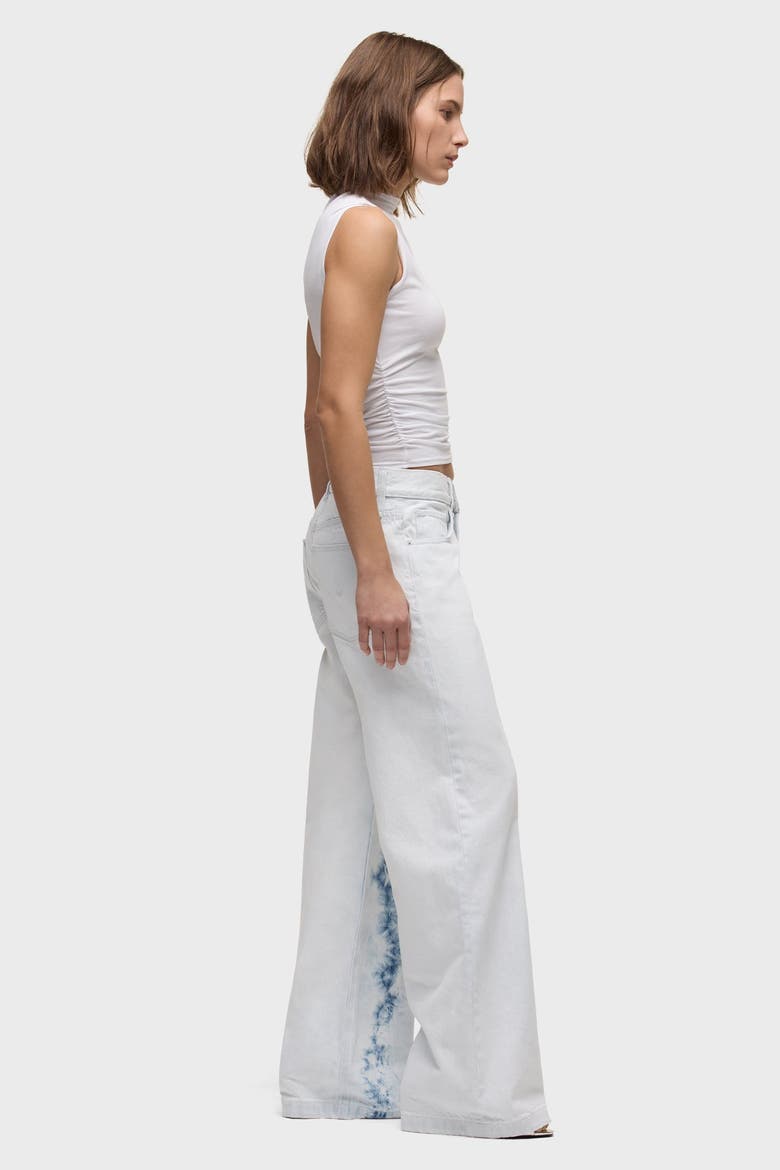 tank w/ side seam ruching, Alternate, color, white