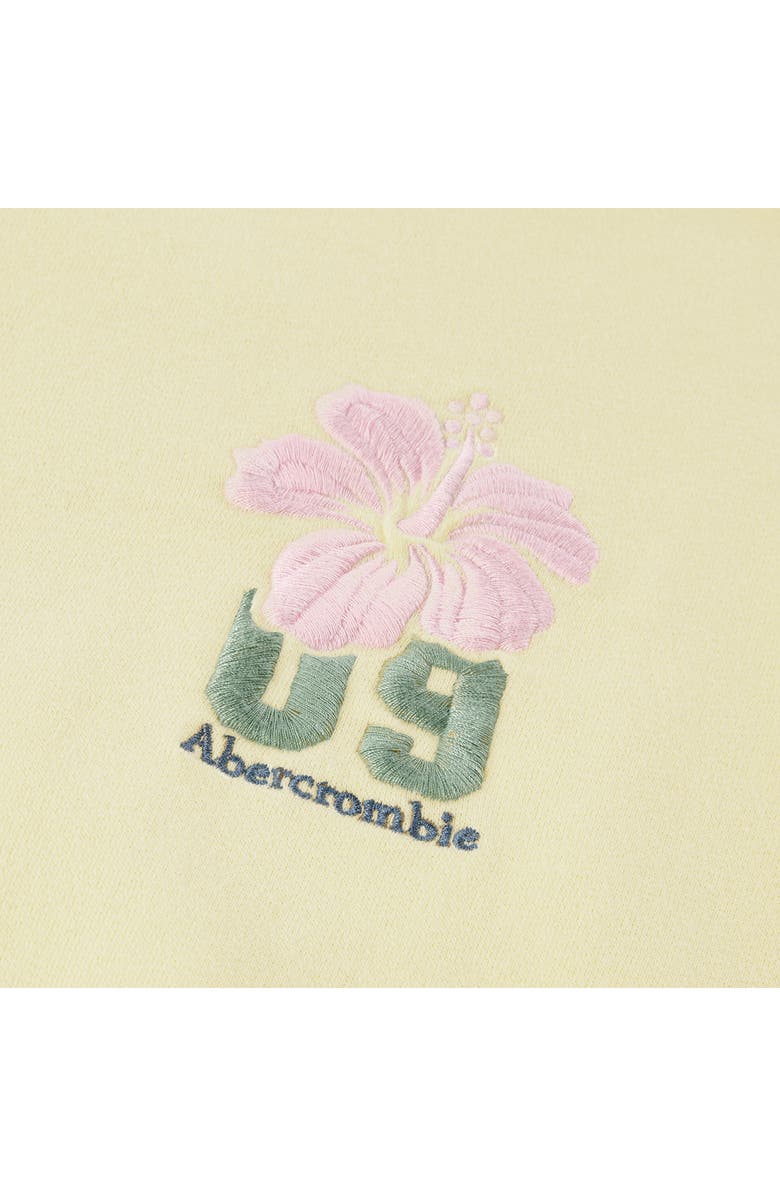 abercrombie kids Kids' Embroidered Cotton Blend Fleece Graphic Sweatshirt, Alternate, color, Anise Flower
