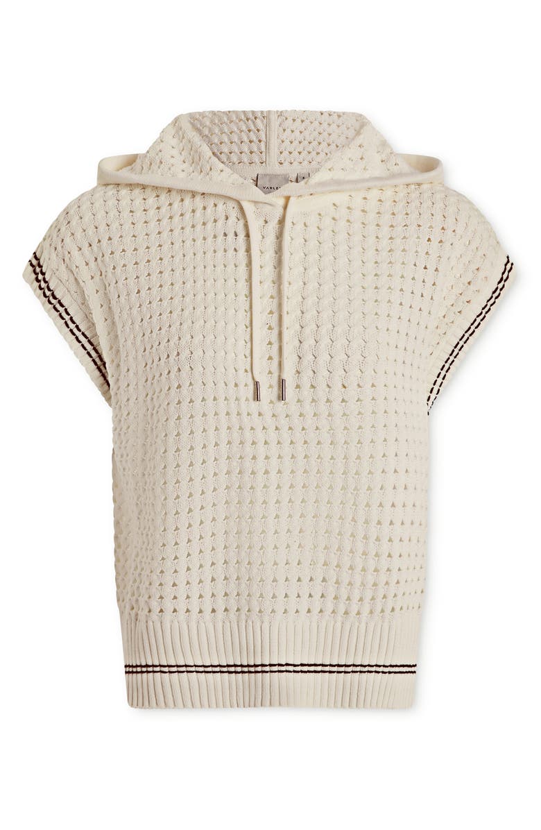 Varley Vittoria Open Stitch Knit Hoodie, Alternate, color, Snow White