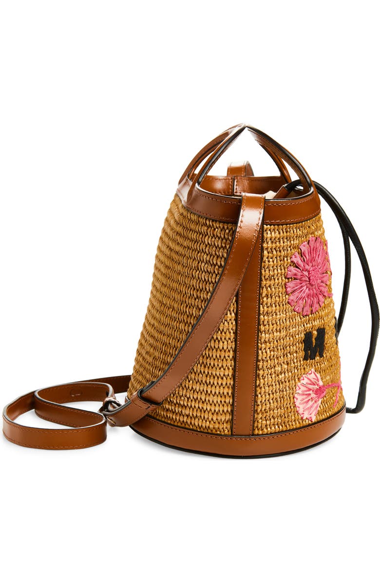 Marni Mini Tropicalia Embroidered Bucket Bag, Alternate, color, 215 - Mocha