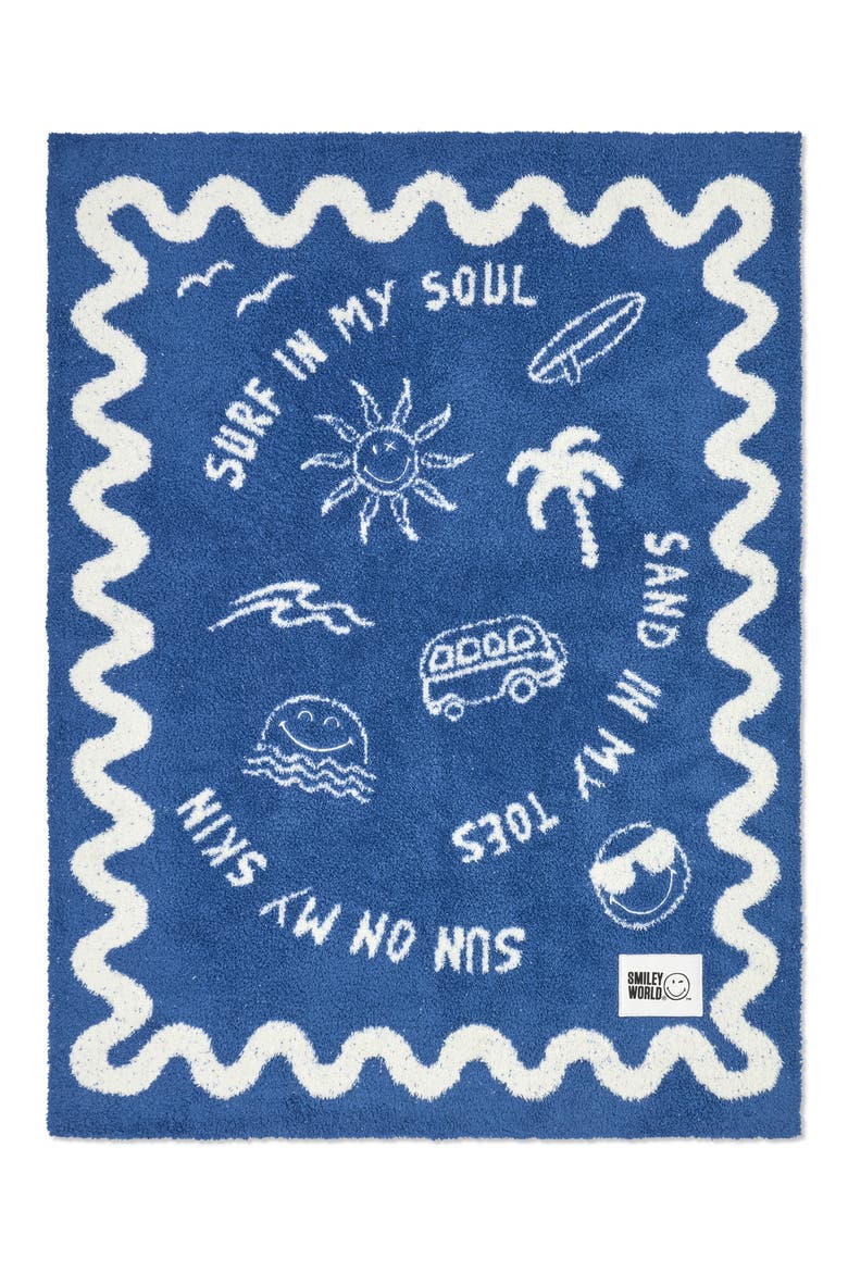 CozyChic® SmileyWorld Surf Stroller Blanket, Alternate, color, AZURE TIDE-CREAM