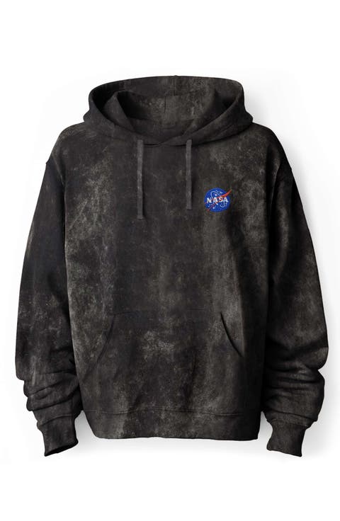 NASA Mineral Wash Hoodie Dalix NASA Embroidered Fleece Hoodie Mineral Wash Long Sleeve Sweatshirt Me