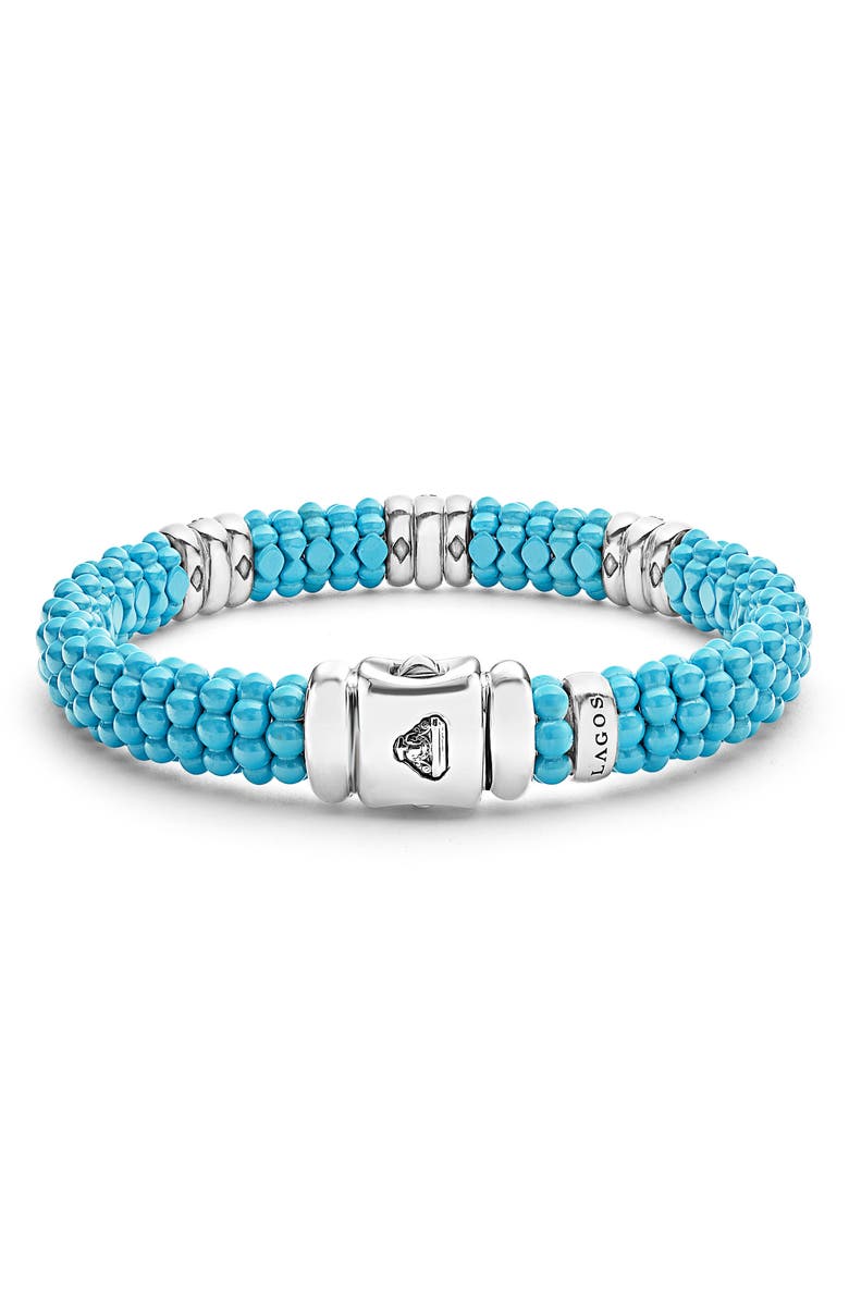 LAGOS Blue Caviar Diamond 3-Link Bracelet, Alternate, color, Blue Ceramic