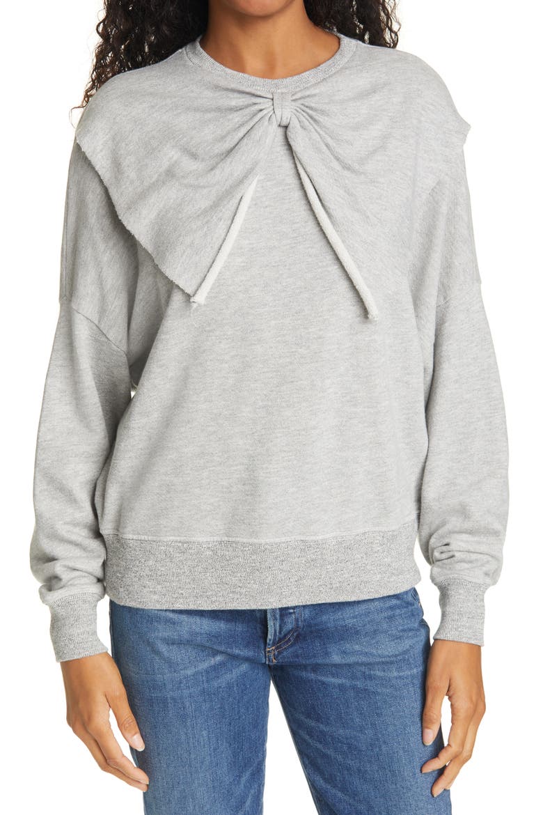 The Bow Sweatshirt, Main, color, LIGHT HEATHER GREY