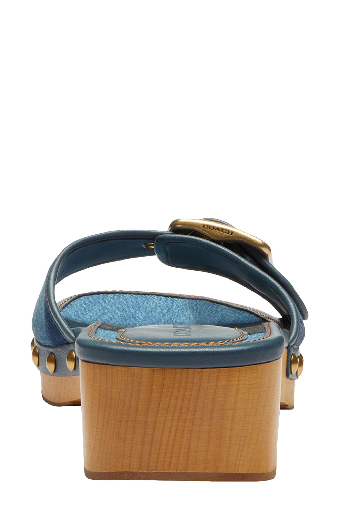 COACH Margot Denim Patchwork Slide Sandal, Alternate, color, 