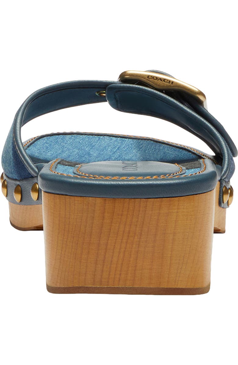 COACH Margot Denim Patchwork Slide Sandal, Alternate, color,