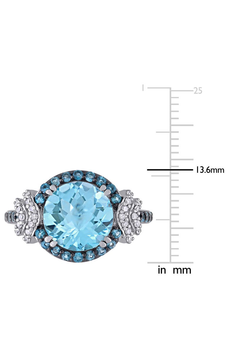 DELMAR Sterling Silver Blue Topaz & Diamond Ring, Alternate, color, Blue