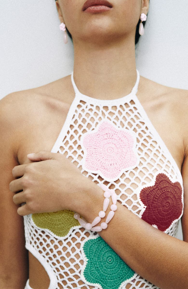 COMPLETEDWORKS Rose Quartz Drop Earrings, Alternate, color, Pink 18Ct Gold Plated