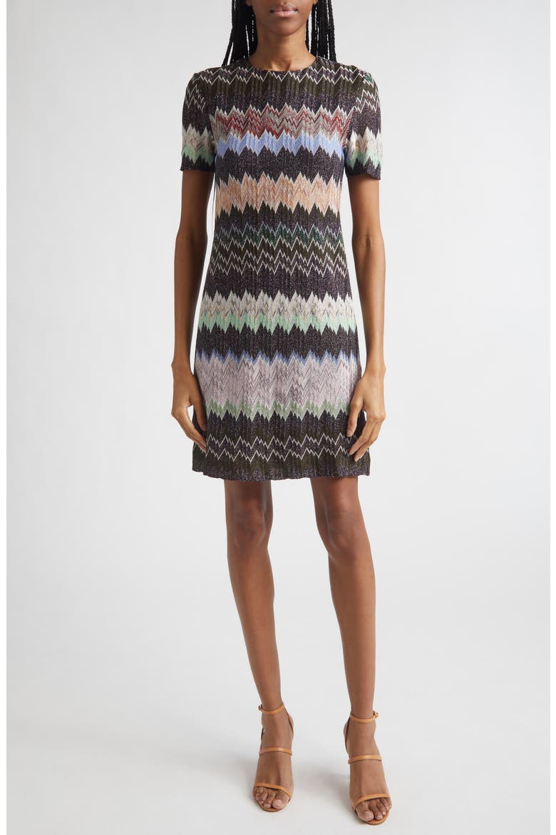 Metallic Raschel Knit Dress, Main, color, MULTICOLOR BLACK