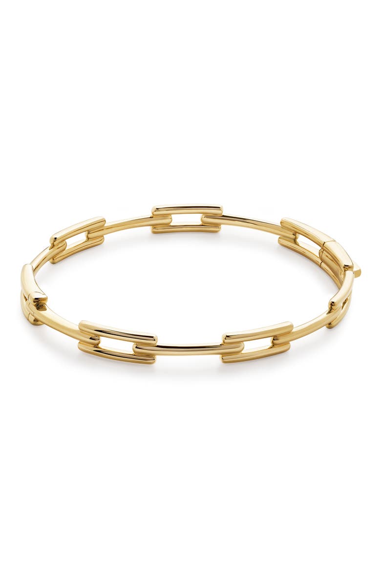 Skinny Signature Link Bangle, Main, color, 14KT SOLID GOLD