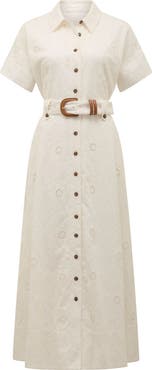 Ever New Valeria Broderie Cotton Maxi Shirtdress