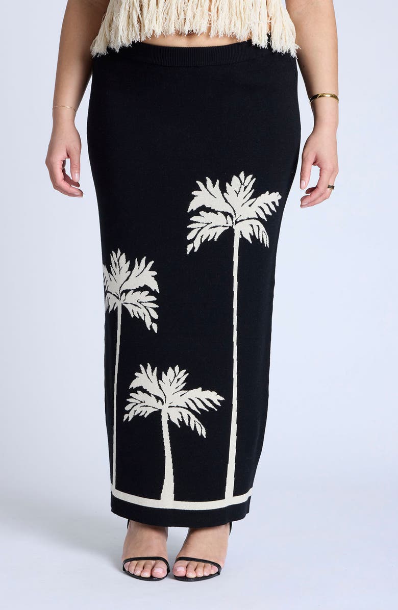 ELOQUII Recolo Intarsia Column Skirt, Main, color, 