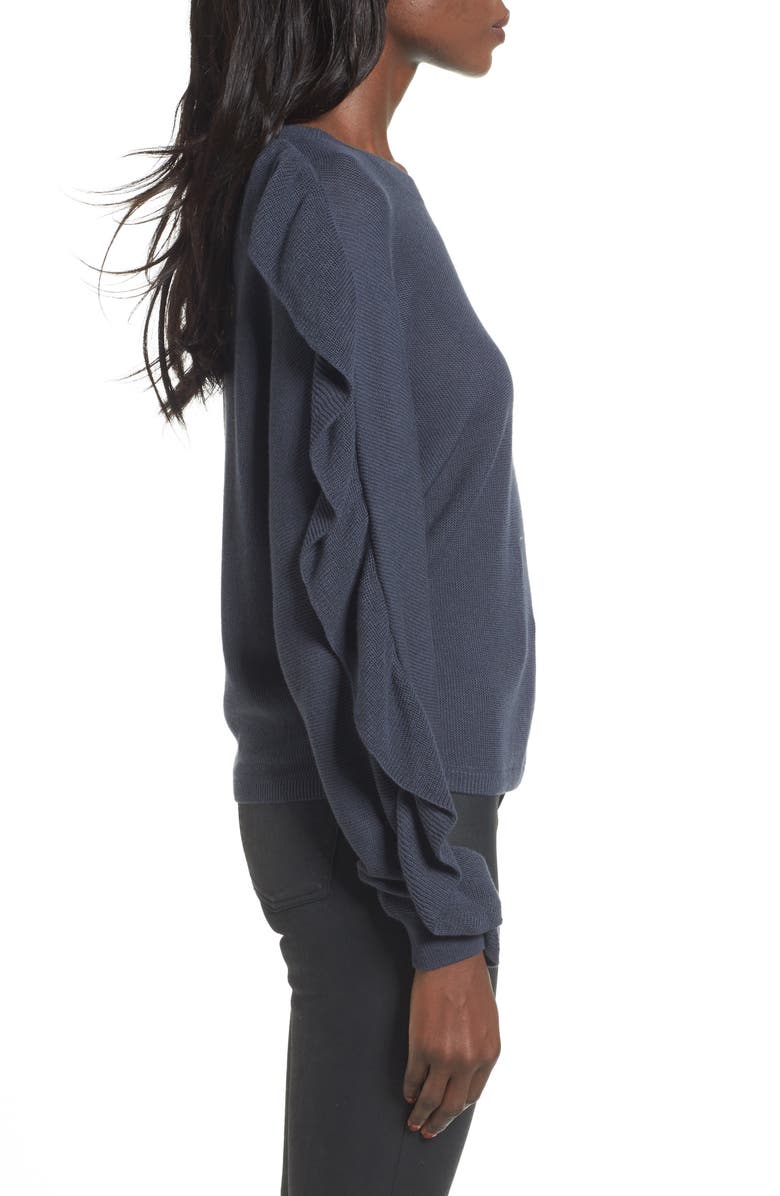 Leith Ruffle Sleeve Sweater, Alternate, color,