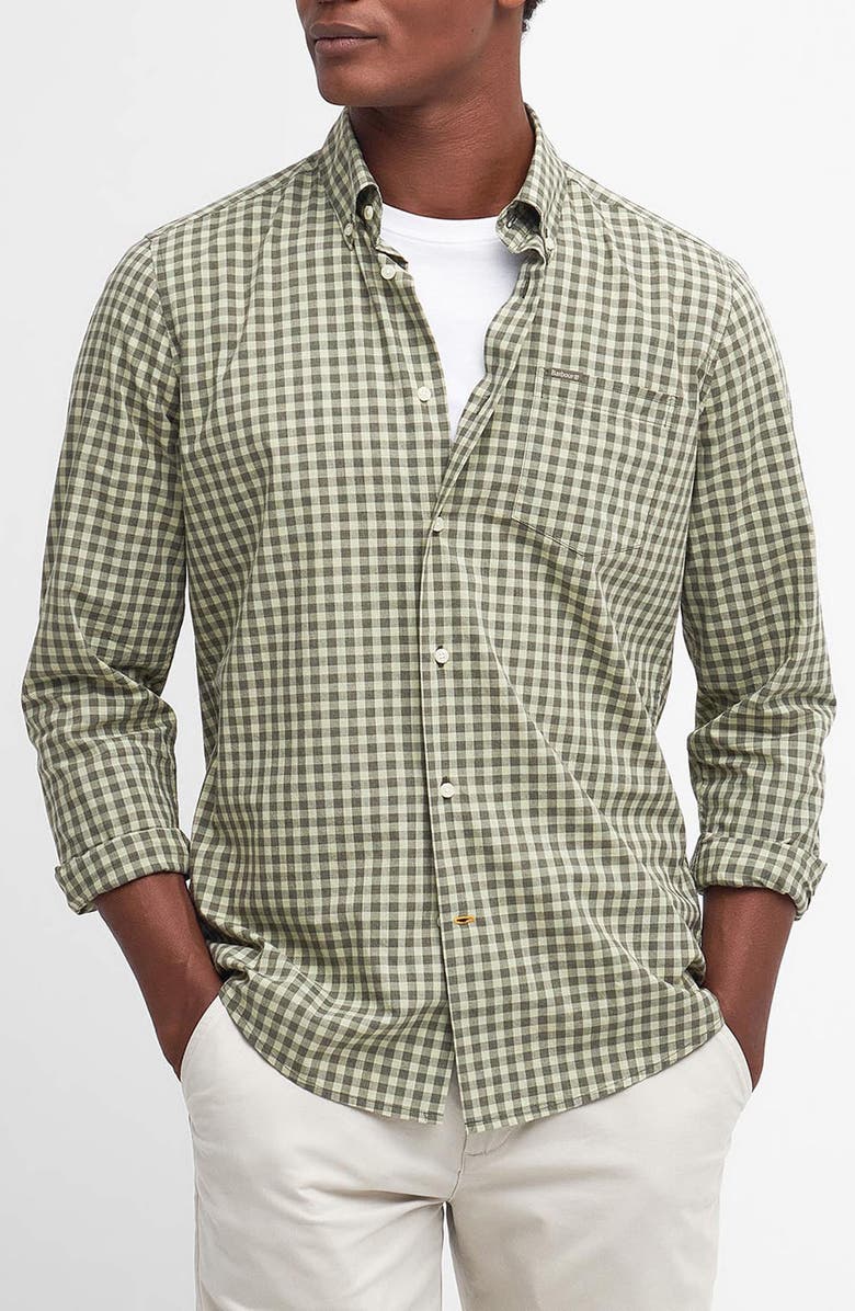 Barbour Merryton Cotton Button-Down Shirt, Main, color, 
