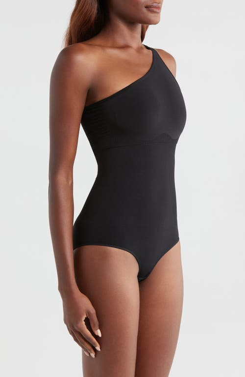 Pinsy Butter Sculpt One-shoulder Bodysuit In Black