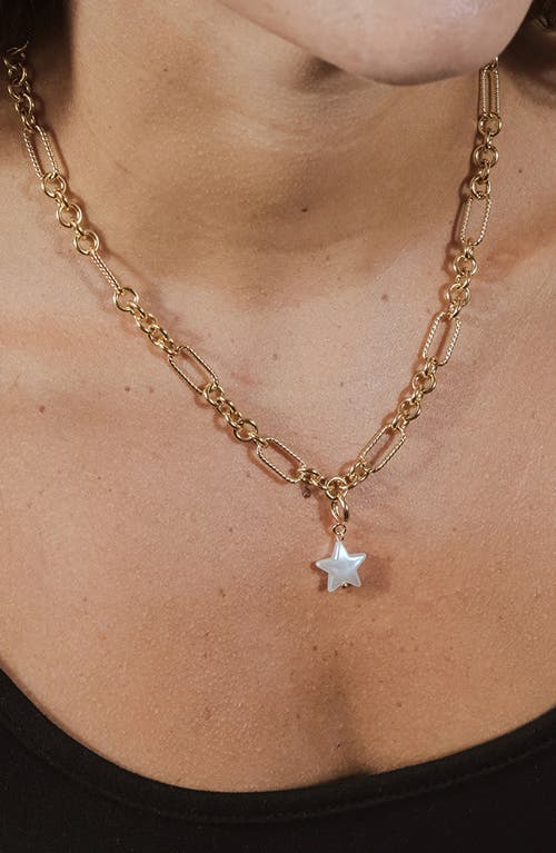 Sterling Forever Freshwater Pearl Star Enhancer In Gold