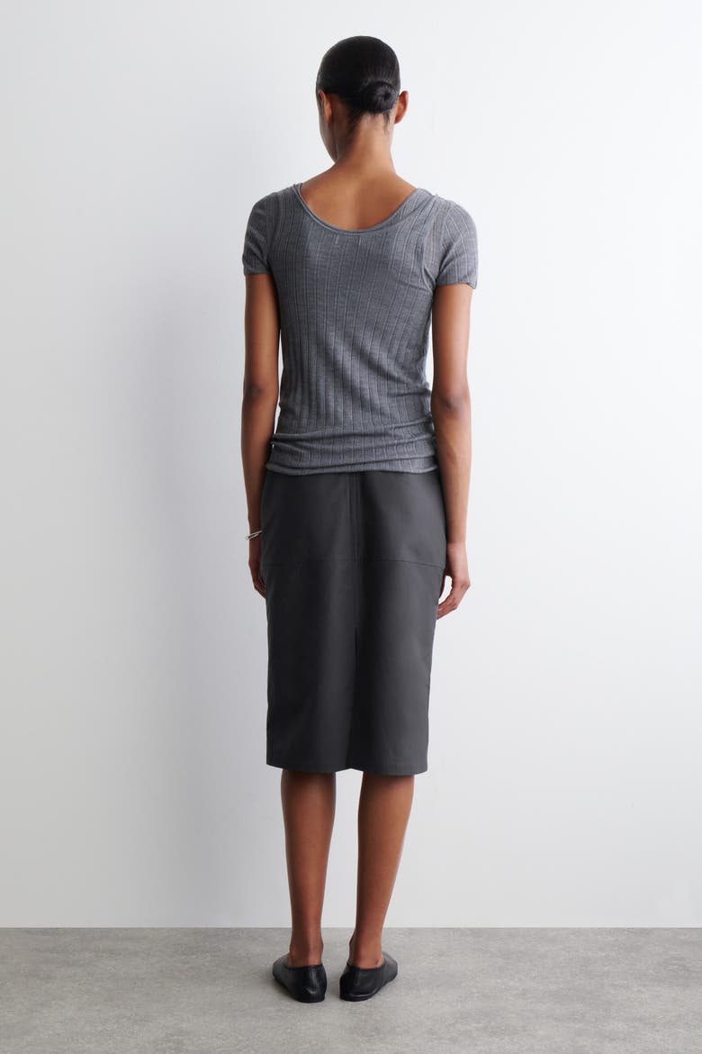Cotton Pencil Skirt, Alternate, color, GRAY