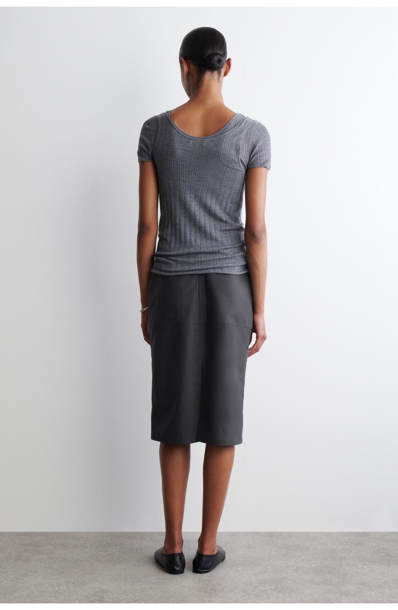 COS Cotton Pencil Skirt, Alternate, color, Gray