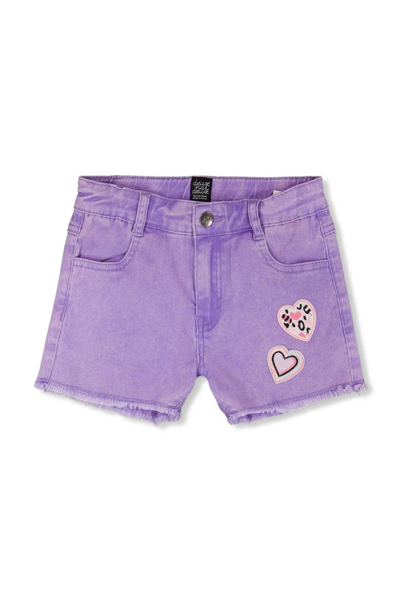 Heart Embroidery Denim Shorts, Main, color, Mauve