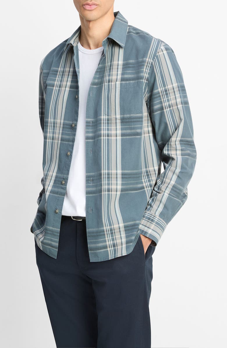 Vince Lorimer Plaid Button-Up Shirt, Alternate, color, Harbor Blue Combo