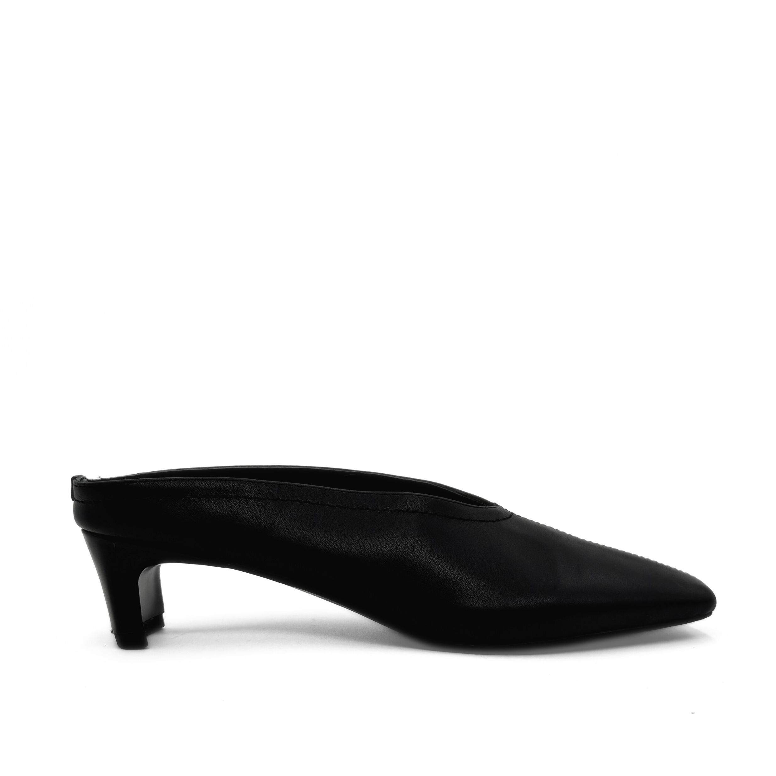 Amie Rafa Junie Heeled Leather Mule, Main, color, Black