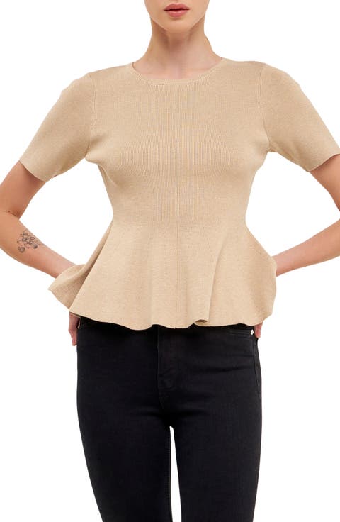 Peplum Short Sleeve Sweater