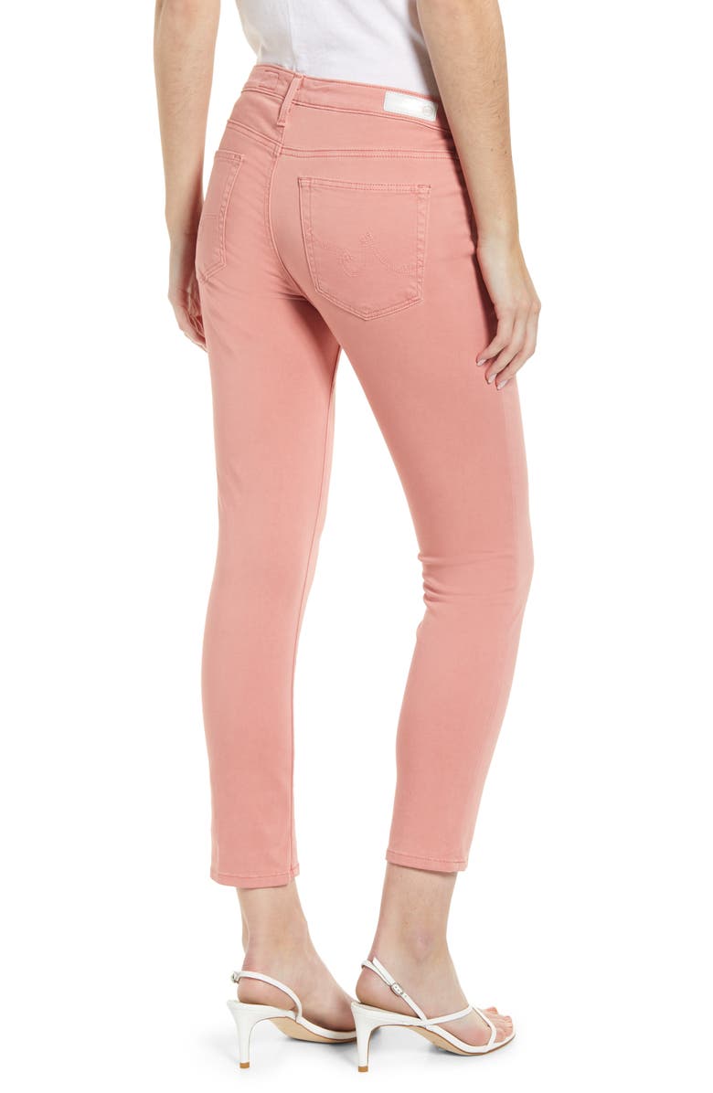 AG The Prima Mid Rise Crop Cigarette Jeans, Alternate, color, Sulfur Pink Ast