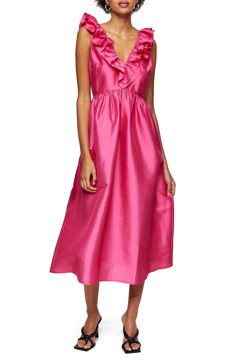 Taffeta A-Line Dress, Main, color, PINK