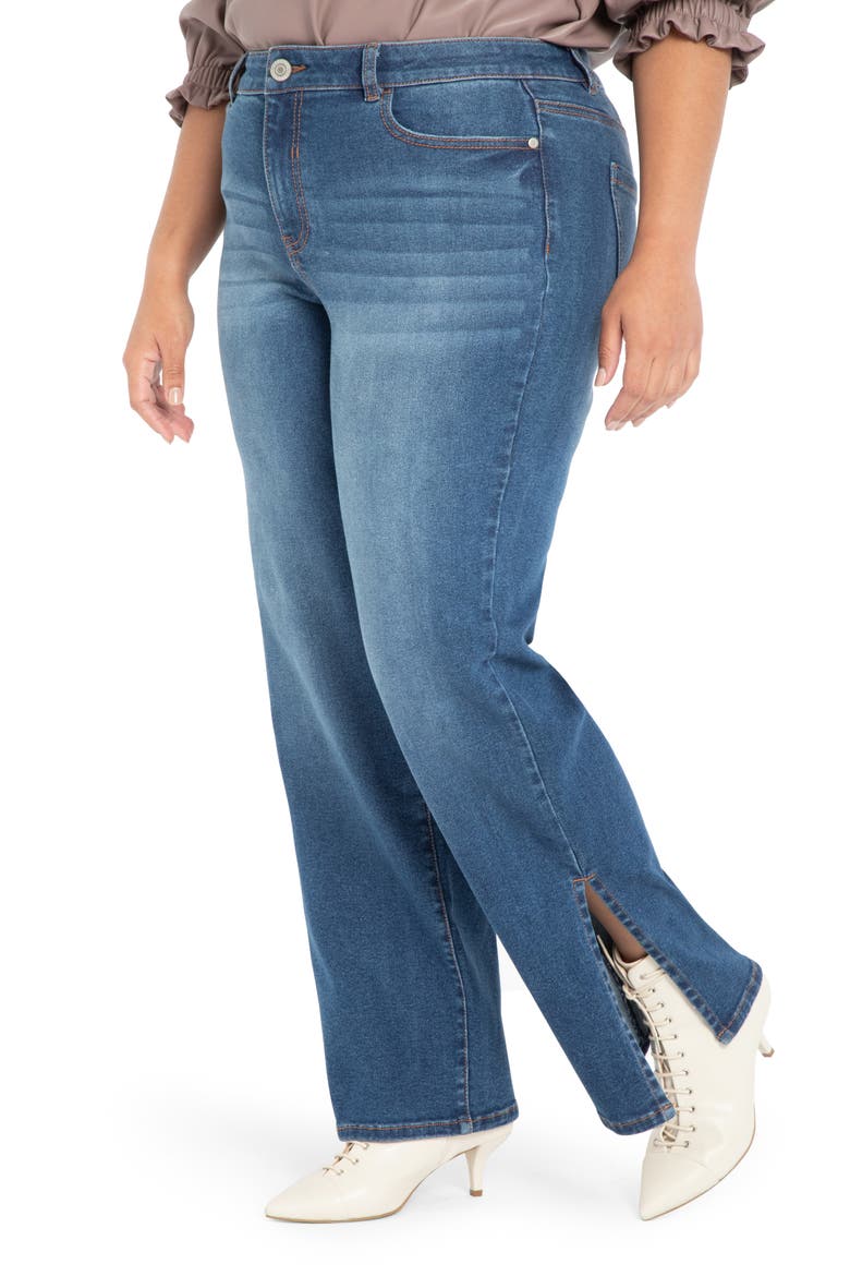 Slit Hem Jeans, Main, color, MEDIUM WASH