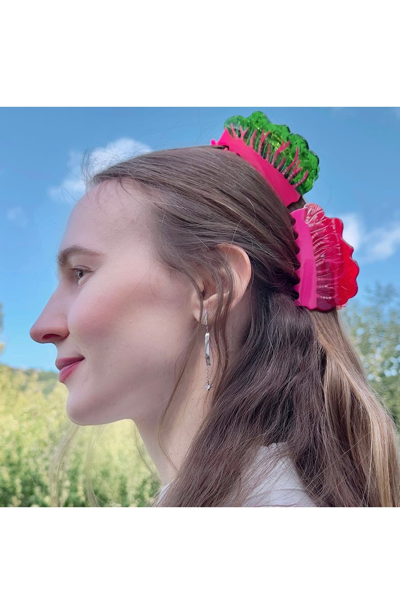 Centinelle Glowing Chard Hair Claw, Alternate, color, Green