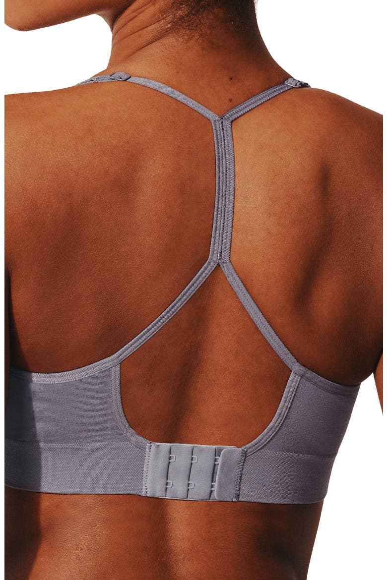Seamless Stretch Cotton Blend Wireless Bralette, Alternate, color, BLUE GRANITE