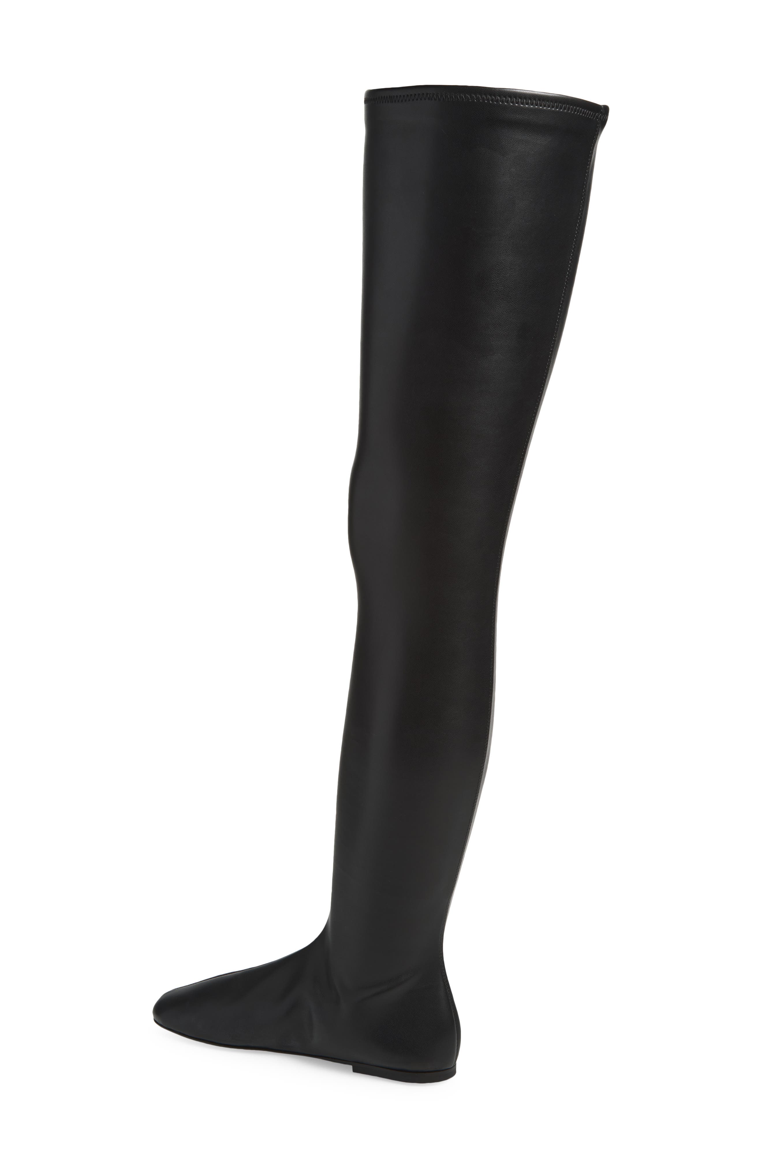 Flat Stretch Over the Knee Boot, Alternate, color, BLACK