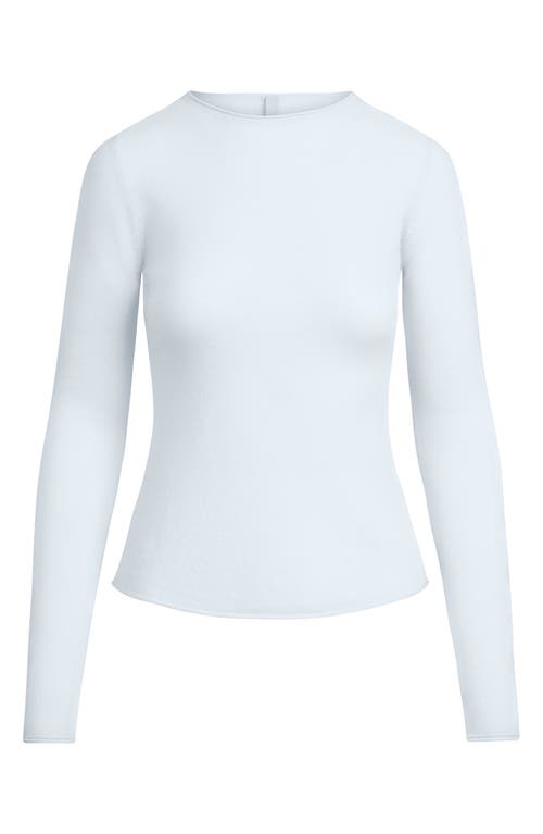 Skims Featherweight Cashmere Long Sleeve Top In Blue