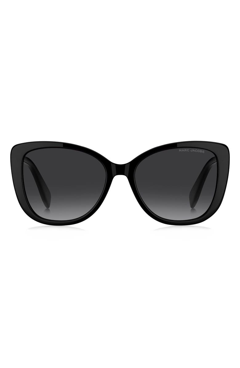 Marc Jacobs 55mm Gradient Cat Eye Sunglasses, Main, color, Black/ Dark Grey