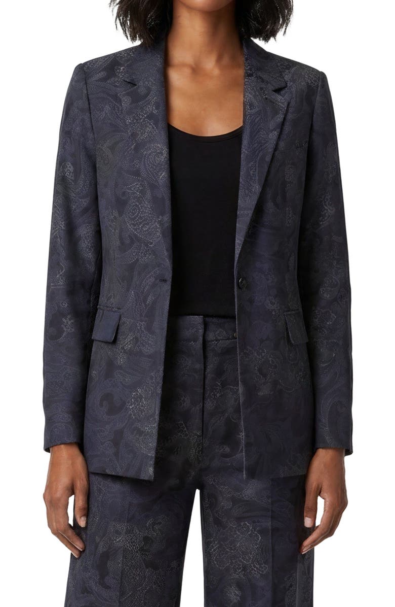 Lords of Harlech Paisley Explosion Womens Tailored Blazer, Alternate, color, Paisley Explosion Black