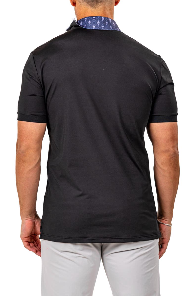 Maceoo Marthyr0021 Black Contrast Collar Golf Polo, Alternate, color,