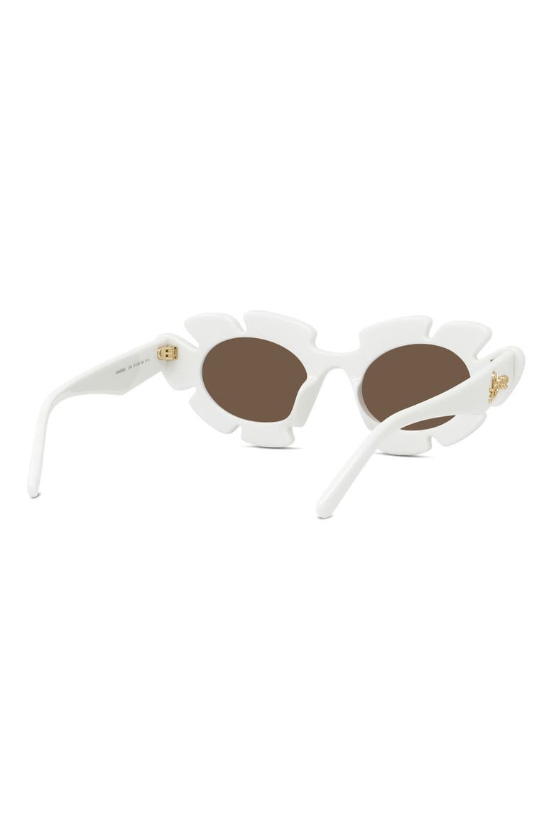 x Paula's Ibiza Flower 47mm Small Cat Eye Sunglasses, Alternate, color, WHITE / BROWN