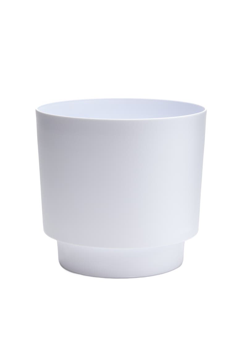 Hopson 14" Casper White Planter w/ Metal Gold Stand Made of Durable Resin, Alternate, color, White