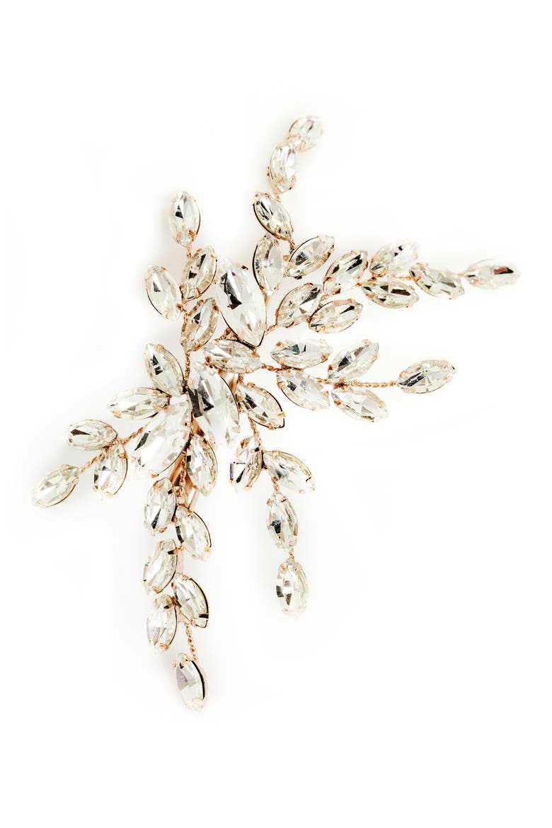 Isadora Crystal Hair Clip, Main, color, ROSE GOLD