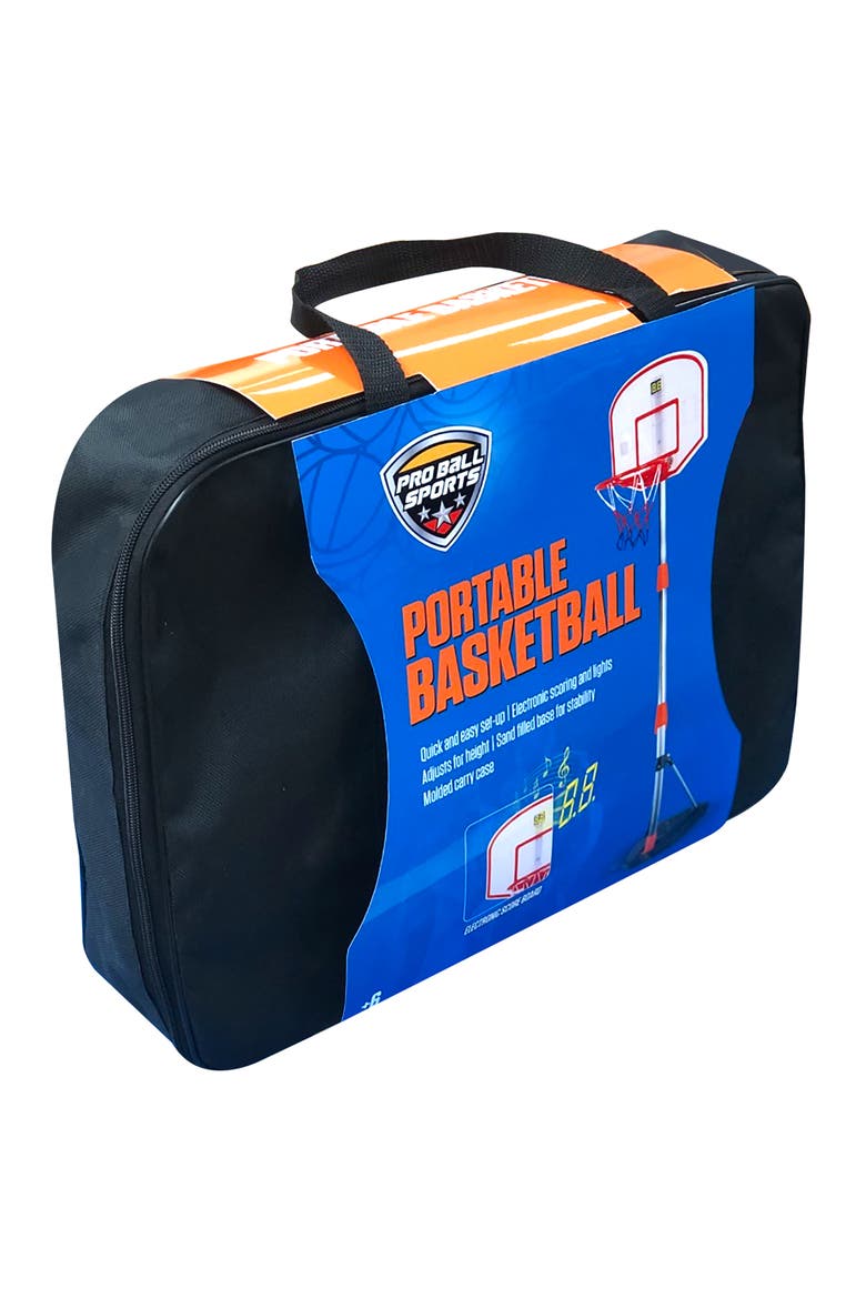 Portable Electronic Scoreboard Basketball Hoop, Alternate, color, Multicolored