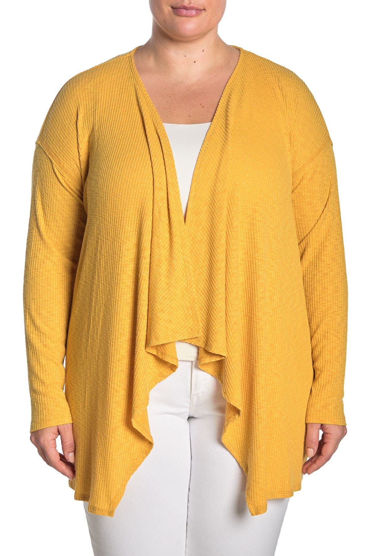Bobeau Rib Knit Waterfall Cardigan (Women) | Nordstromrack