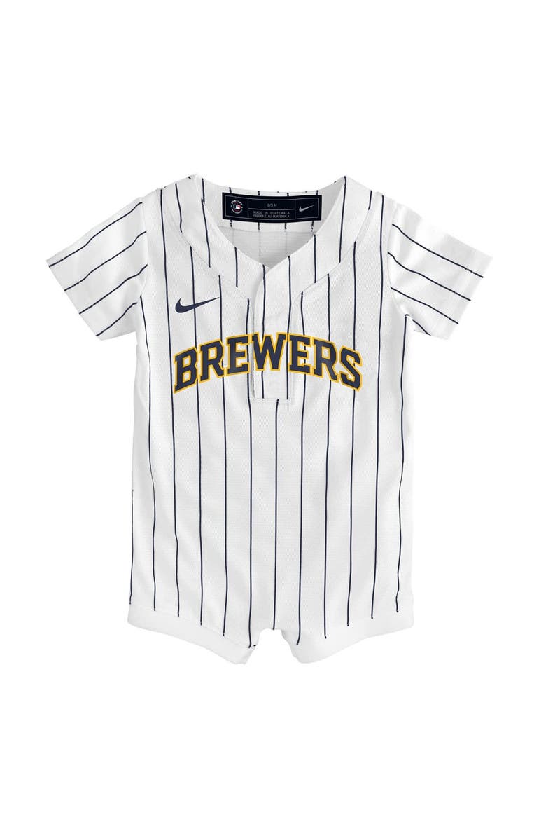 Nike Newborn & Infant Nike White Milwaukee Brewers Alternate Replica Romper Jersey, Alternate, color, White