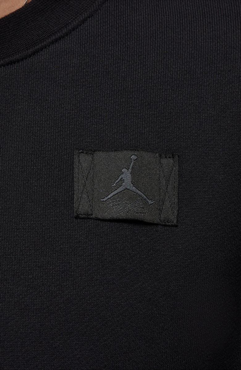 Jordan Flight Fleece Crewneck Sweatshirt, Alternate, color, Black
