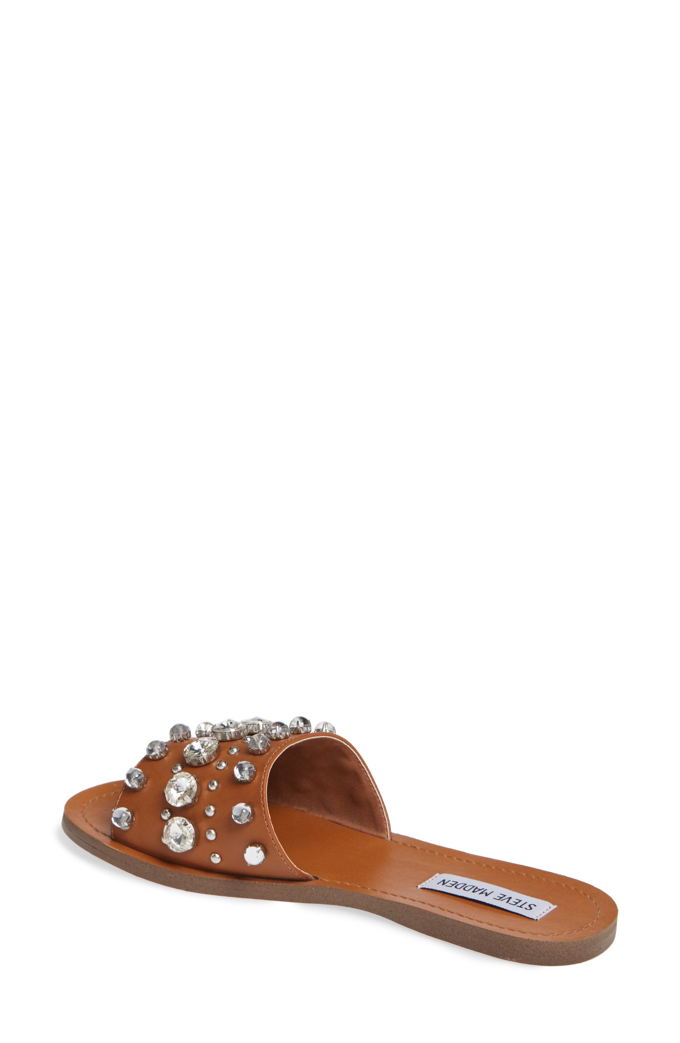 Regent Embellished Slide Sandal, Alternate, color, COGNAC MULE