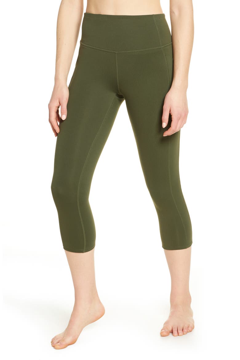Live In High Waist Pocket 7/8 Leggings, Main, color, GREEN URBAN