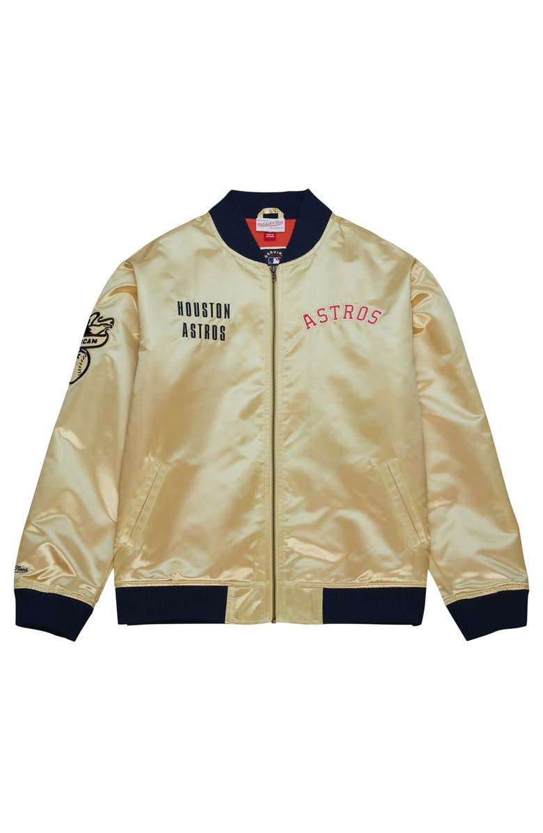 Mitchell & Ness Men's Mitchell & Ness Gold Houston Astros OG 2.0 Lightweight Satin Full-Zip Jacket, Alternate, color, Gold