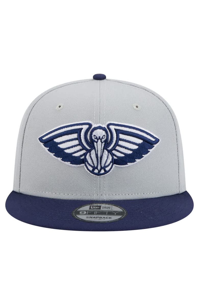 New Era Men's New Era Gray/Navy New Orleans Pelicans Color Pack 2-Tone 9FIFTY Snapback Hat, Alternate, color, 