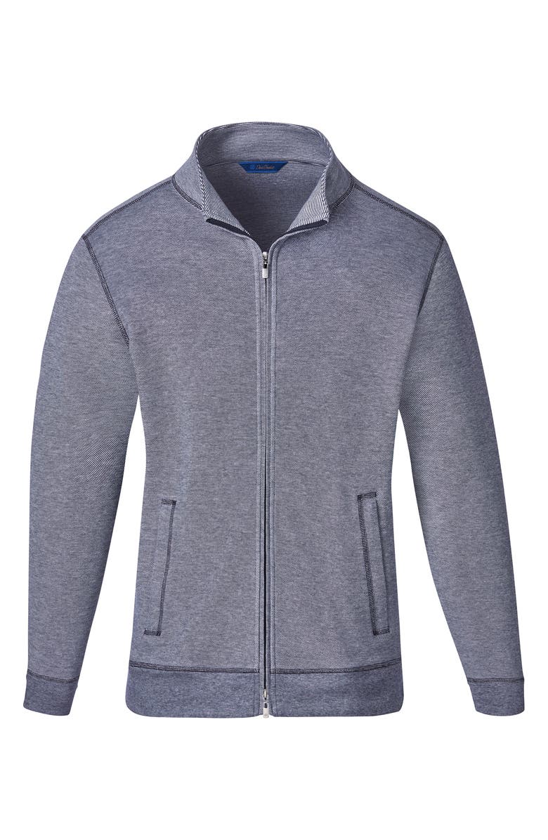 David Donahue Cotton Blend Zip-Up Jacket, Main, color,